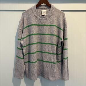 Aerie Sweater Womens Small Striped Crewneck Pullover Soft Knit Oversized Cozy